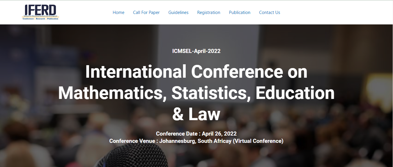 ICMSEL- International Conference on Mathematics, Statistics, Education & Law, Online Event