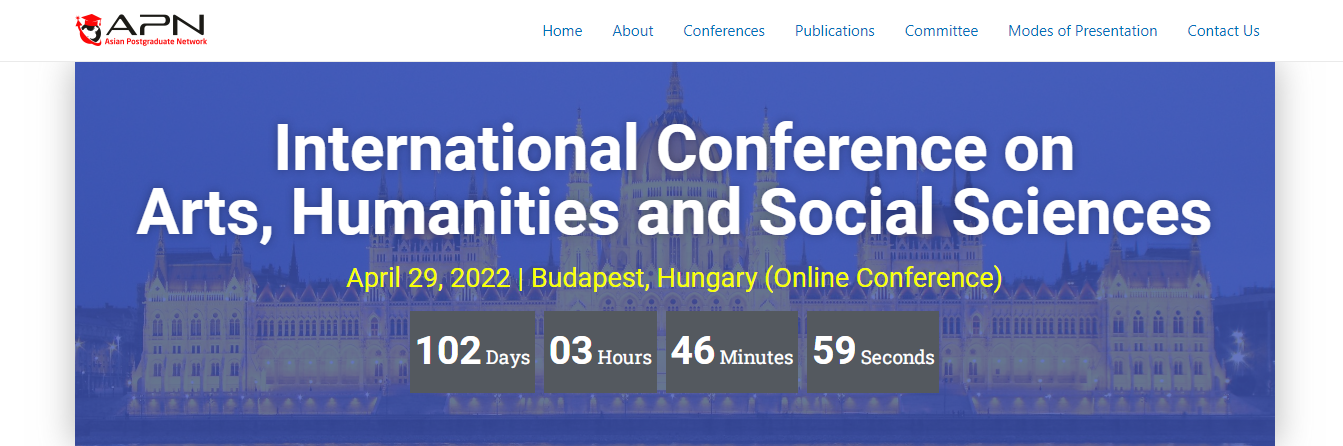 CFP: Arts, Humanities and Social Sciences - International Conference (ICAHS 2022), Online Event