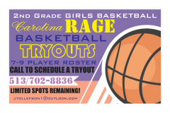 "Carolina RAGE" 2nd Gr Girls Basketball TRYOUTS Call/Text for Details. John Tollefson 513/702-8836