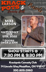 Comedian Mike Larsen at Krackpots Comedy Club