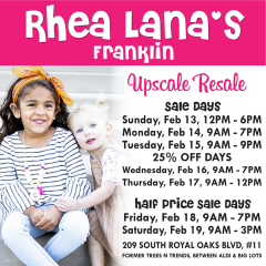Rhea Lana's of Franklin Spring 2022 Family Shopping Event