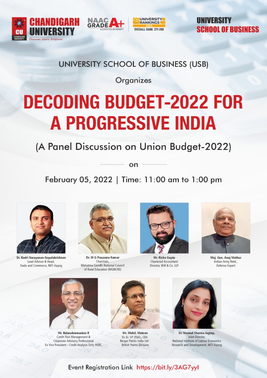 DECODING BUDGET- 2022 FOR A PROGRESSIVE INDIA, Online Event