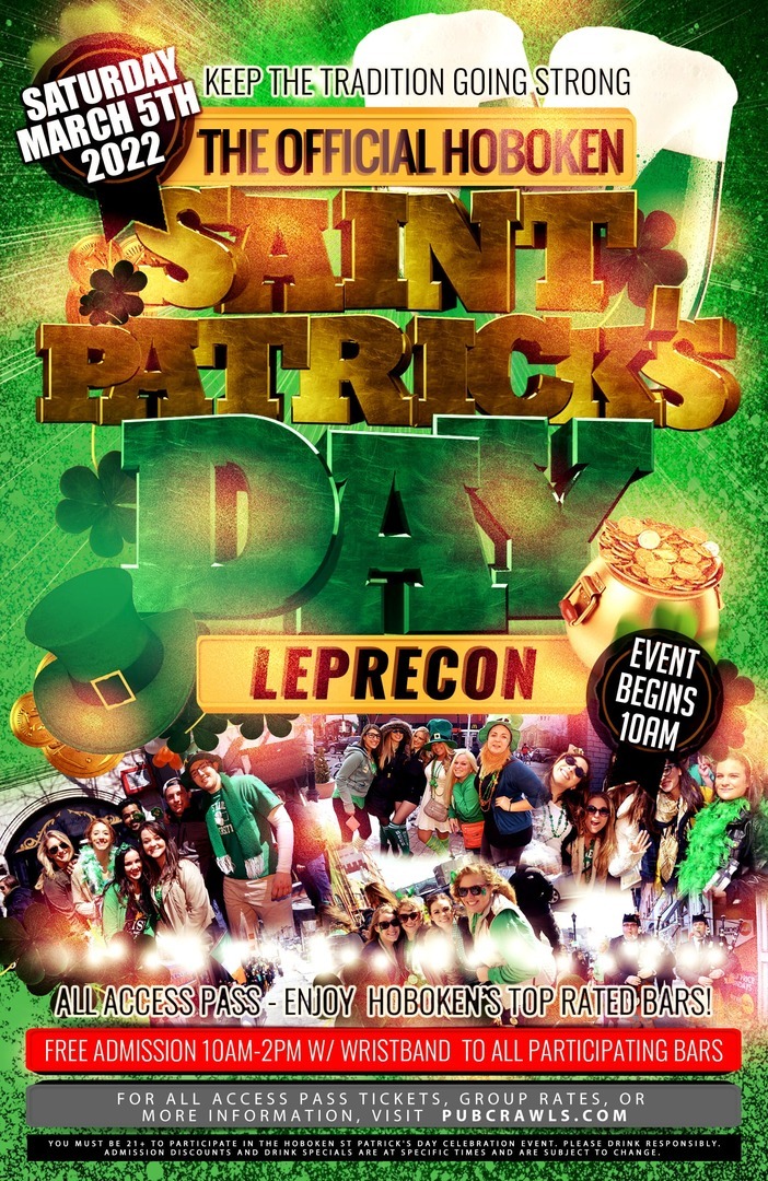 Official Hoboken LepreCon St Patrick's Day Bar Crawl March 5, 2022