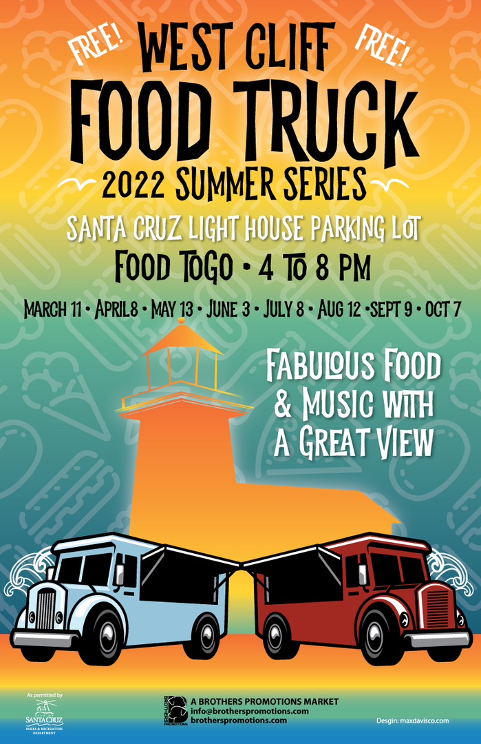 West Cliff Food Truck Series 2022. Lighthouse Parking Lot. 4-8pm, Santa Cruz, California, United States