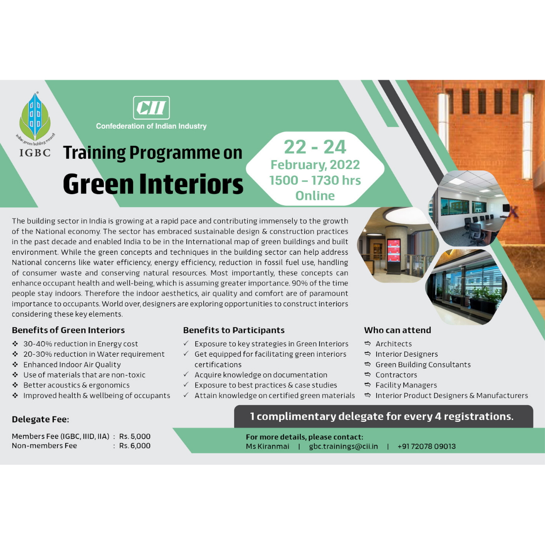 ‘Online Training Programme on Green Interiors', Online Event