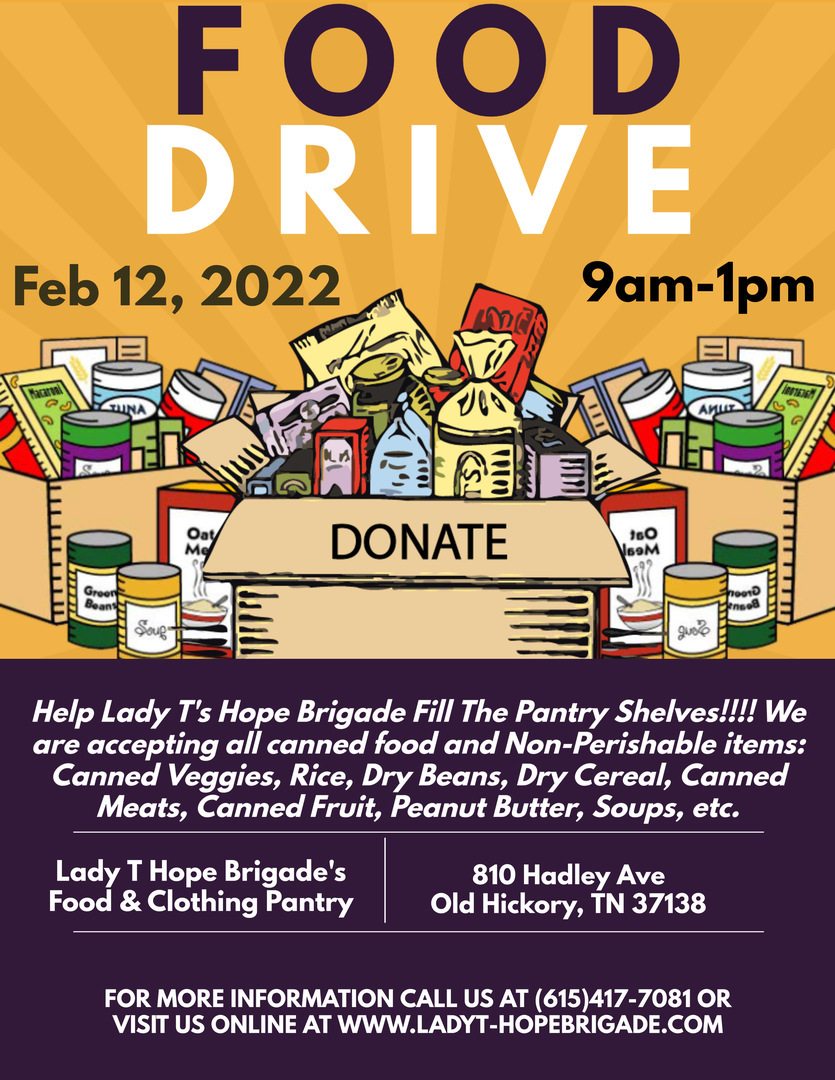 Lady T's Hope Brigade Food Drive, Nashville, Tennessee, United States