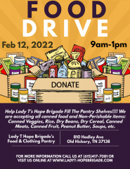 Lady T's Hope Brigade Food Drive