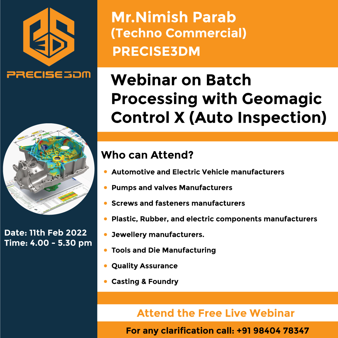 Free Webinar on Batch Processing with Geomagic Control X (Auto Inspection), Online Event