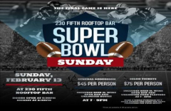 Super Bowl Watch Party at 230 5th Rooftop Empire Room