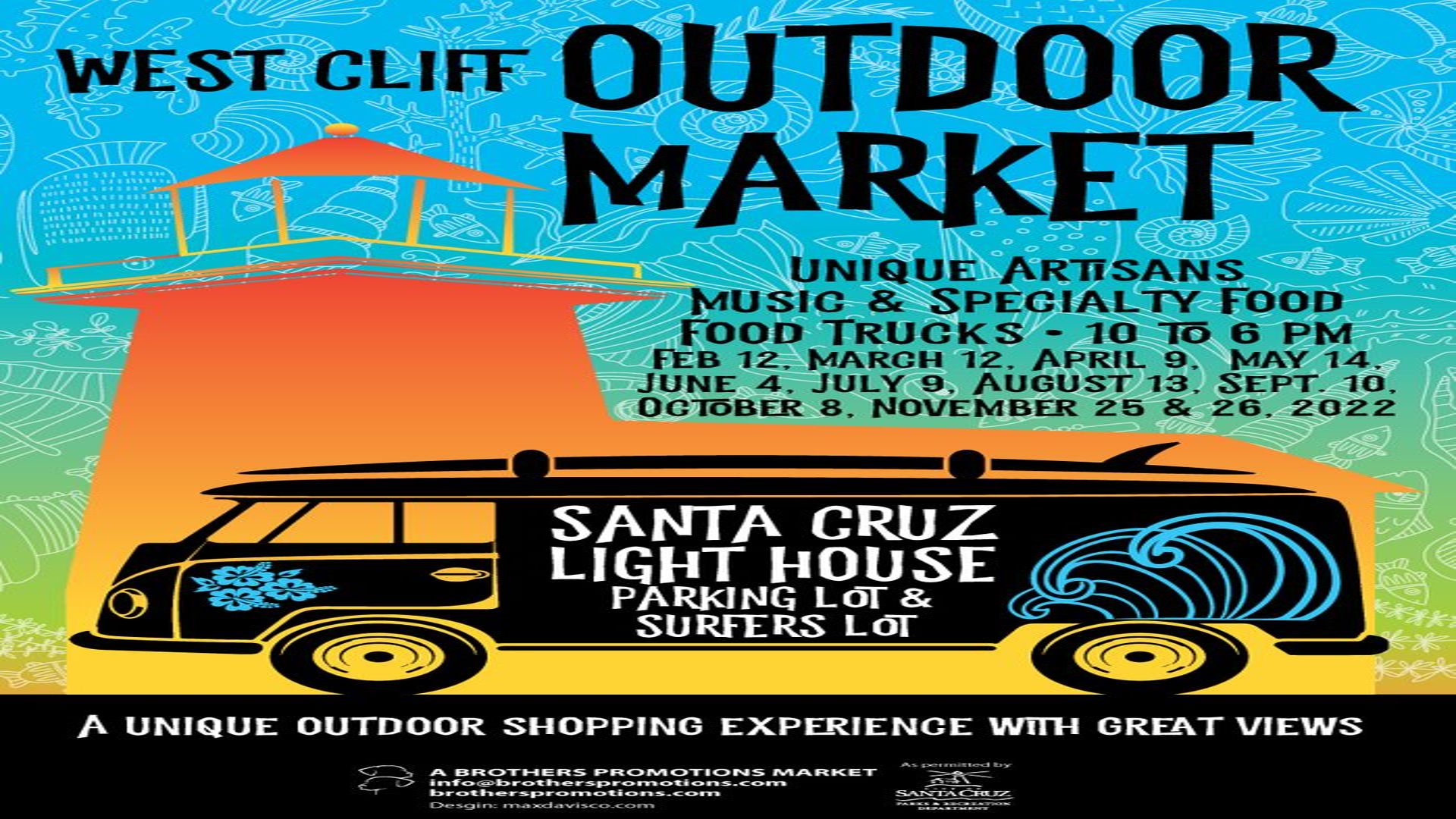 West Cliff Outdoor Market. Lighthouse Parking Lot. 10am-6pm, Santa Cruz, California, United States