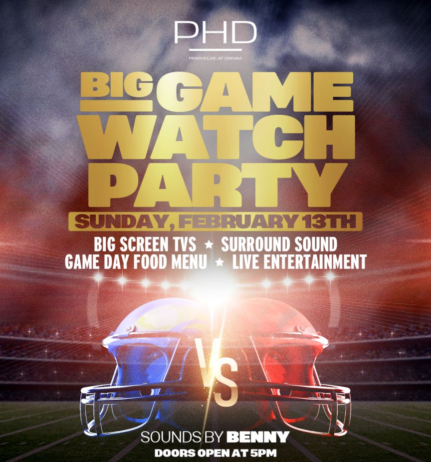Big Game Watch Party at PhD Rooftop in Dream Hotel Downtown, New York, United States