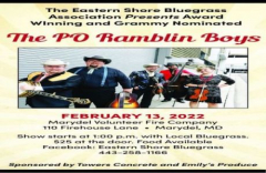 Eastern Shore Bluegrass Association Presents PO Ramblin Boys