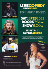 LIVE COMEDY DINNER @ The Garden Rooms Watford