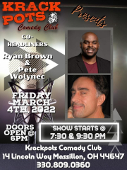 Co Headliners Ryan Brown and Pete Wolynec at Krackpots Comedy Club
