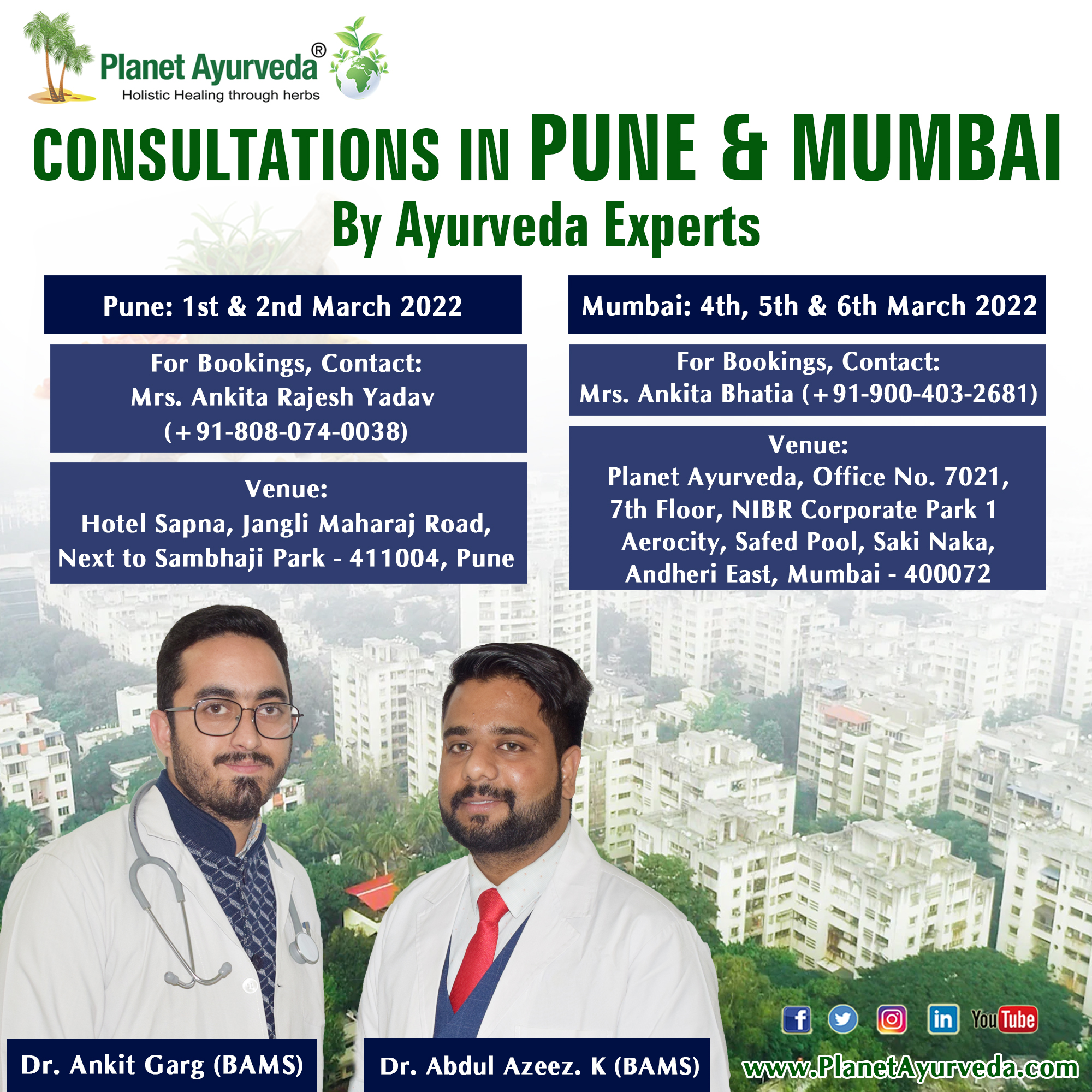 Consultations in Pune and Mumbai by Ayurveda Experts, Thane, Maharashtra, India