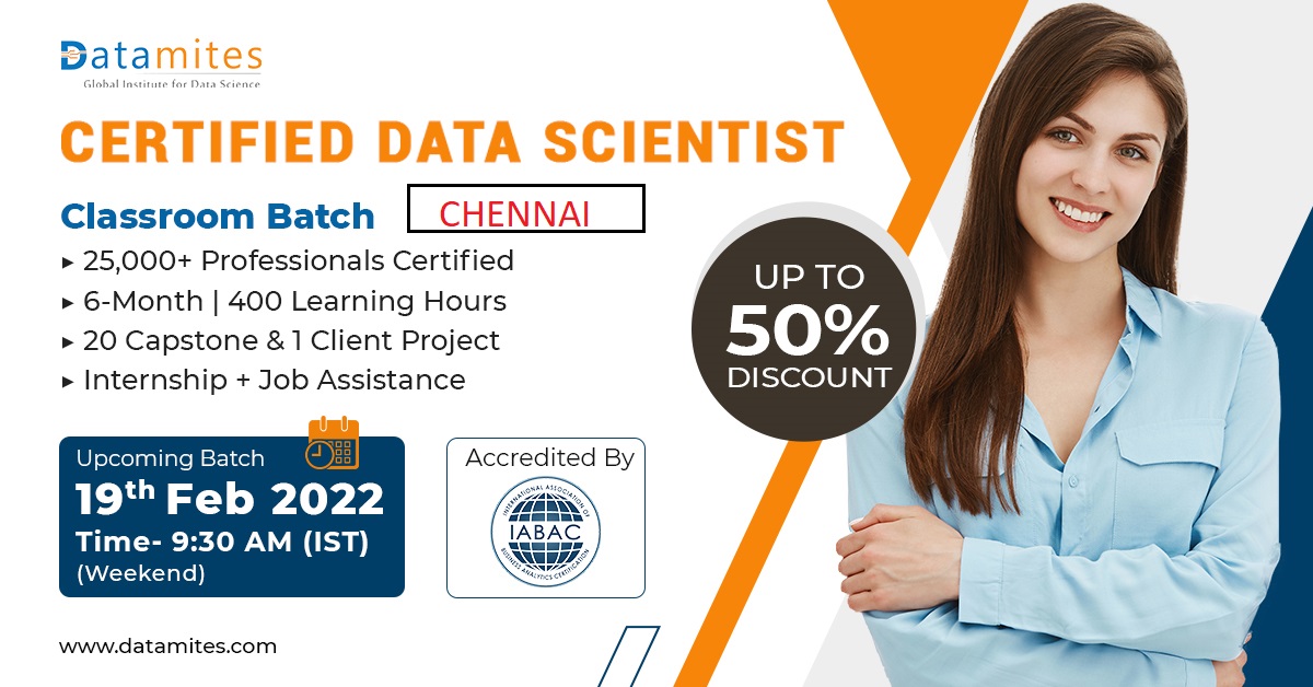Data Science Course in Chennai - February'22, Bangalore, Karnataka, India