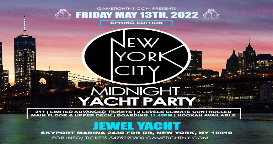 Spring Midnight NYC Friday Yacht Party Cruise at Skyport Marina Jewel Yacht, New York, United States