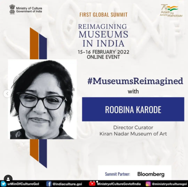 KNMA participates in the two-day Global Summit - ‘Reimagining Museums in India’ organized by the Ministry of Culture, Government of India, in partnership with Bloomberg, Online Event