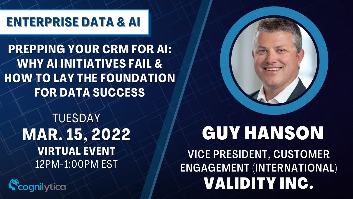 Prepping your CRM for AI: Why AI Initiatives Fail & How to Lay the Foundation for Data Success, Online Event