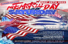 Cabana Yacht Memorial Day Saturday Yacht Party at Skyport Marina 2022