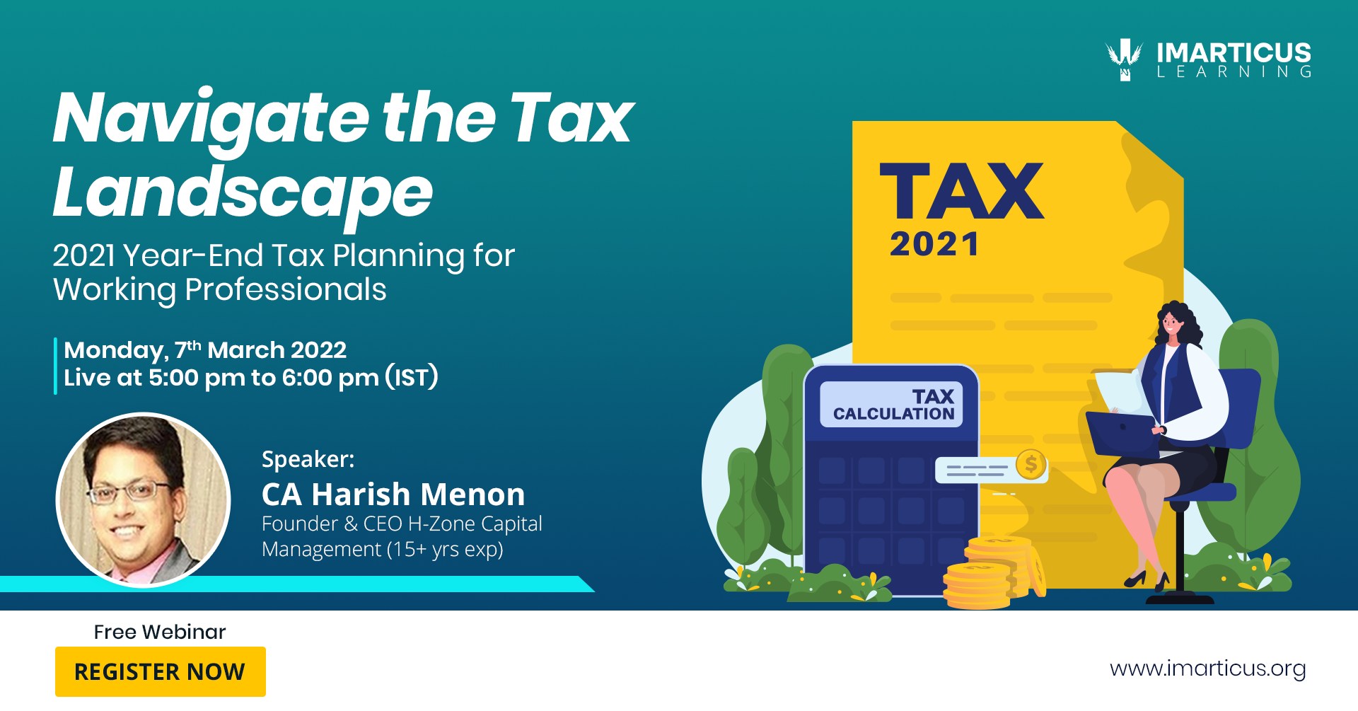 2021 - Year-End Tax Planning for Working Professionals, Online Event