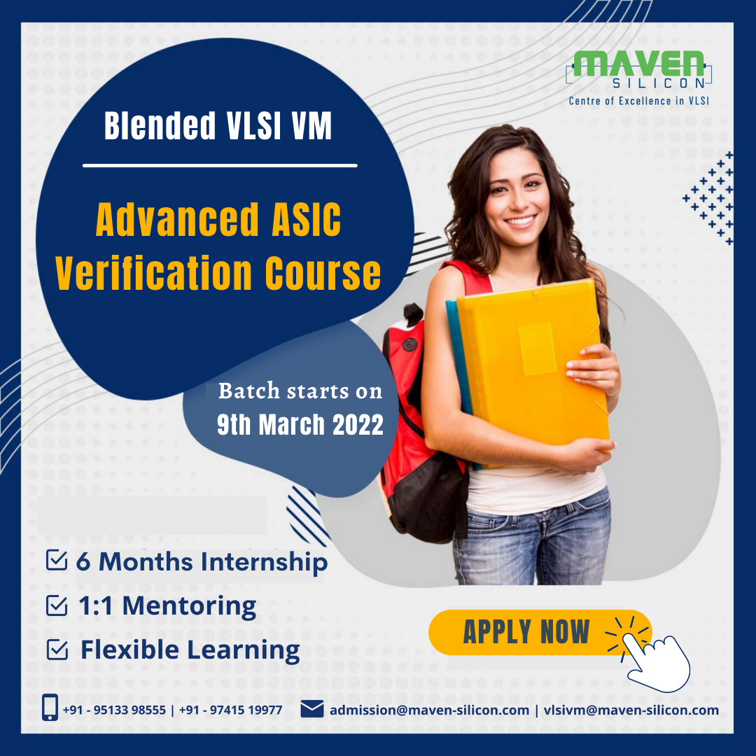 Blended Advanced ASIC Verification Course (Blended VLSI VM) – March 2022, Online Event