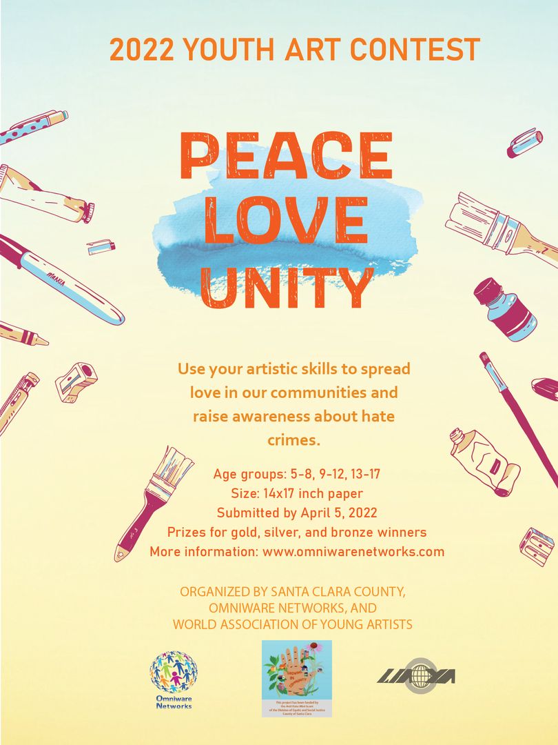 children art contest 'Peace Love Unity', San Jose, California, United States
