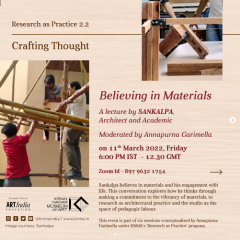 KNMA’s Research as Practice Lecture series showcases new episode ‘Believing in Materials – A lecture by architect and academic SANKALPA