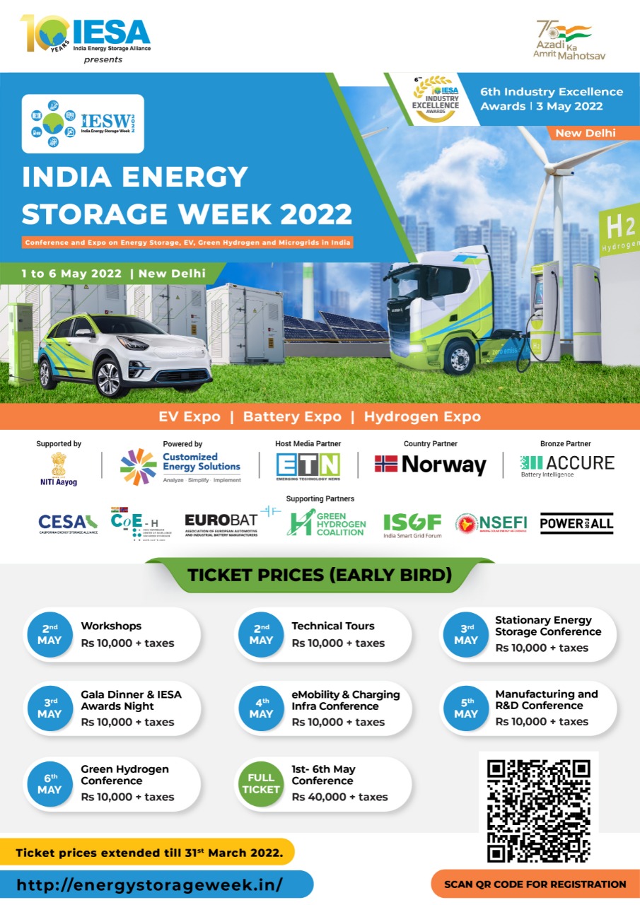 India Energy Storage Week (IESW) – International Conference & Expo, New Delhi, Delhi, India