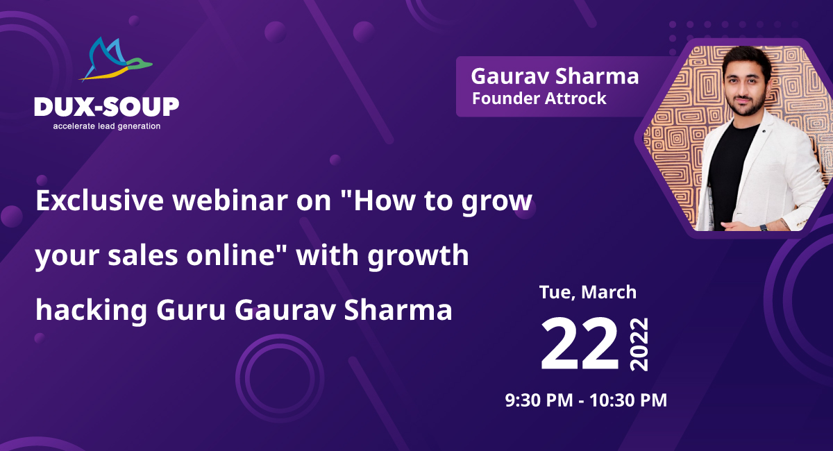 How to grow your sales online - with Gaurav Sharma, Online Event