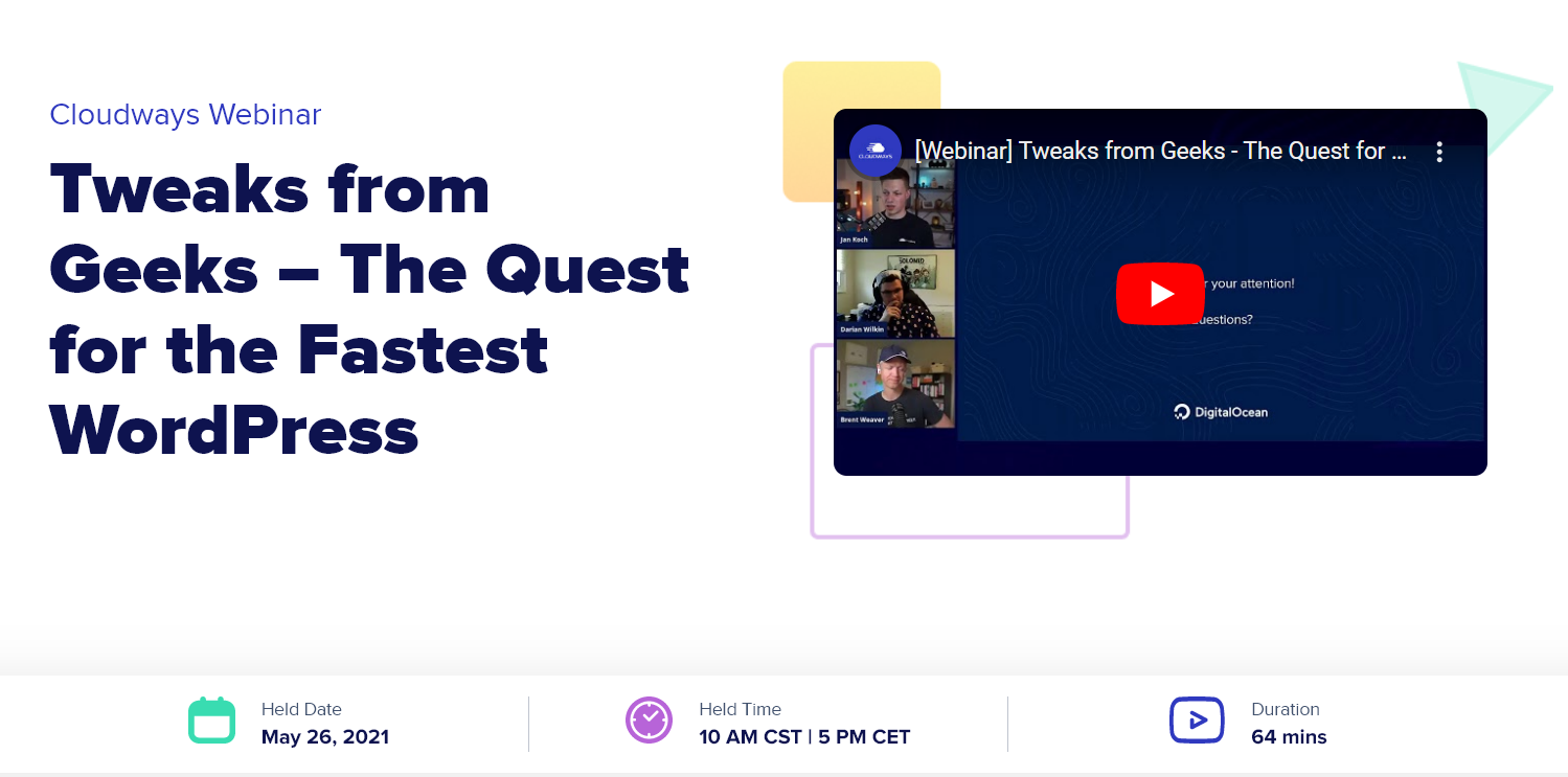 Tweaks from Geeks – The Quest for the Fastest WordPress, Online Event