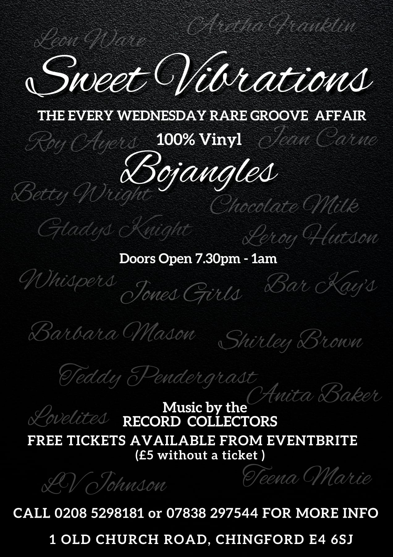 Sweet Vibrations - The Every Wednesday Rare Grooves Affair, Chingford, London, United Kingdom