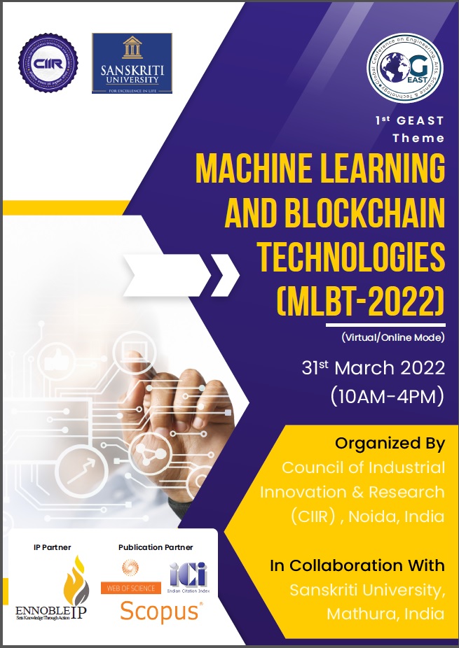 1st GEAST Theme Machine Learning and Blockchain Technologies (MLBT-2022), Online Event