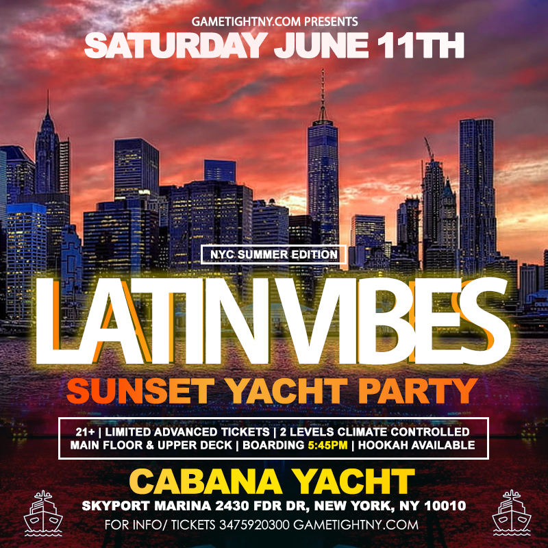 Sunset Cabana Yacht NYC Latin Vibes Party 2022, New York, United States