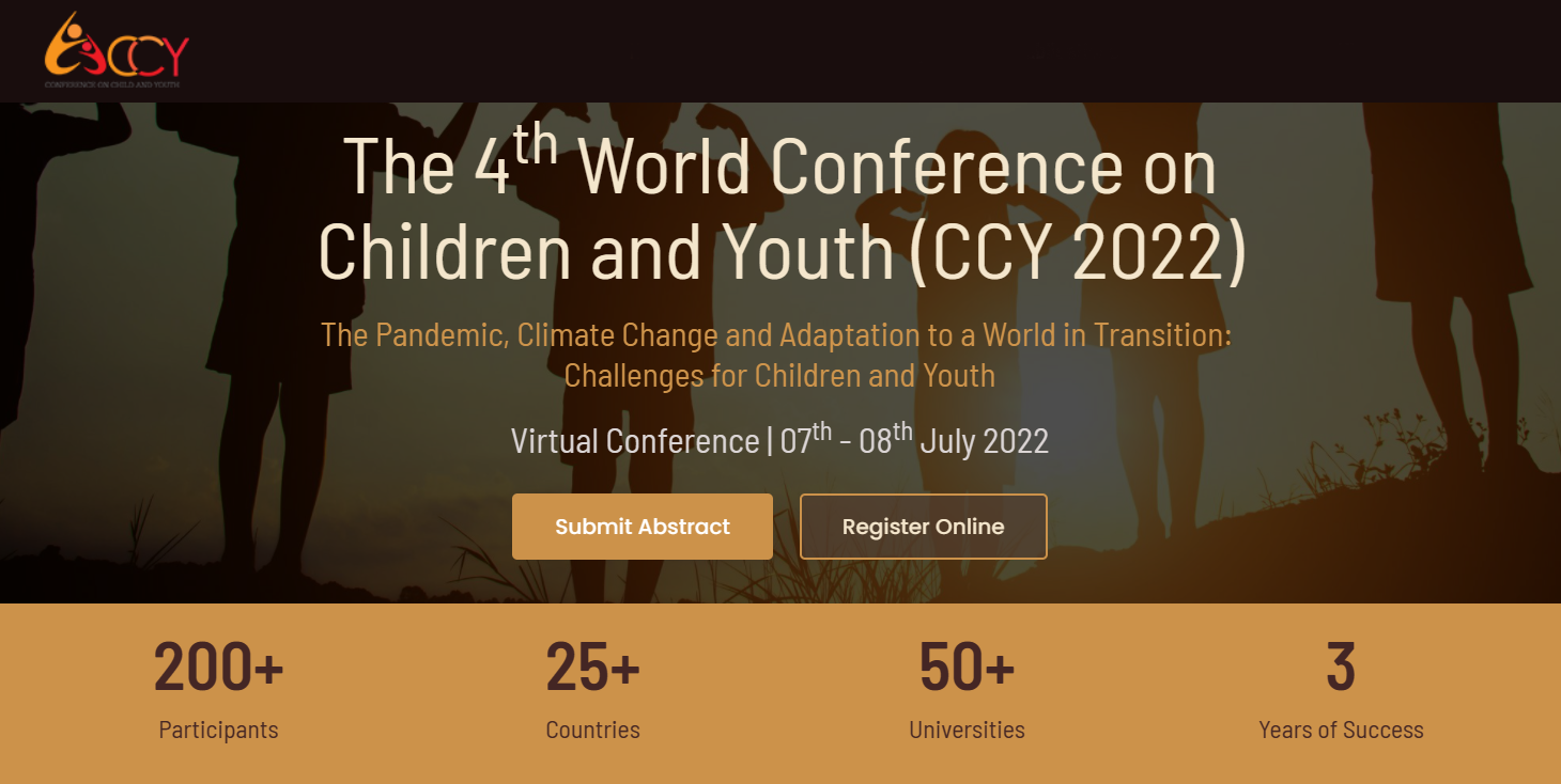 The 4th World Conference on Children and Youth (CCY 2022), Online Event