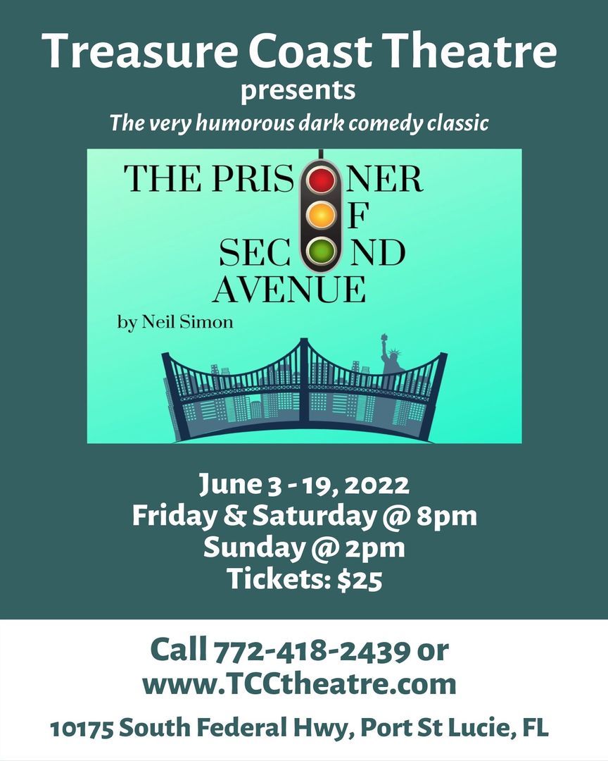 Treasure Coast Theatre presents the classic Neil Simon comedy, "The Prisoner of Second Avenue", Port St. Lucie, Florida, United States