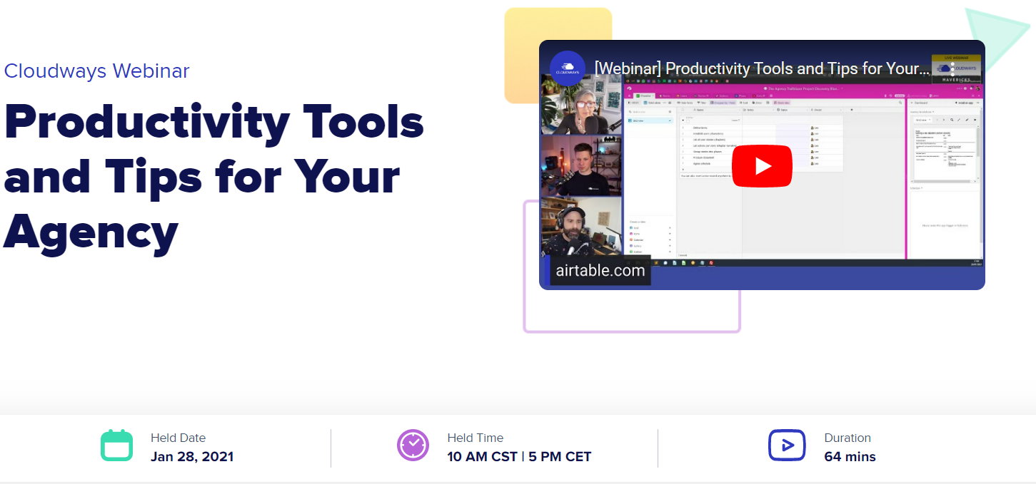 Productivity Tools and Tips for Your Agency, Online Event