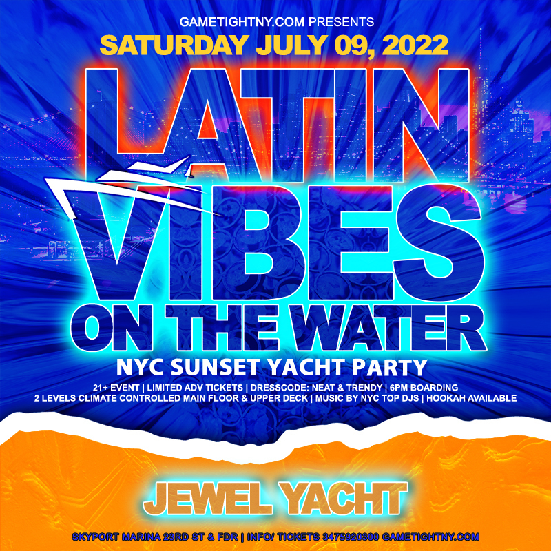 Latin Vibes NYC Sunset Jewel Yacht Party Skyport Marina 2022, New York, United States