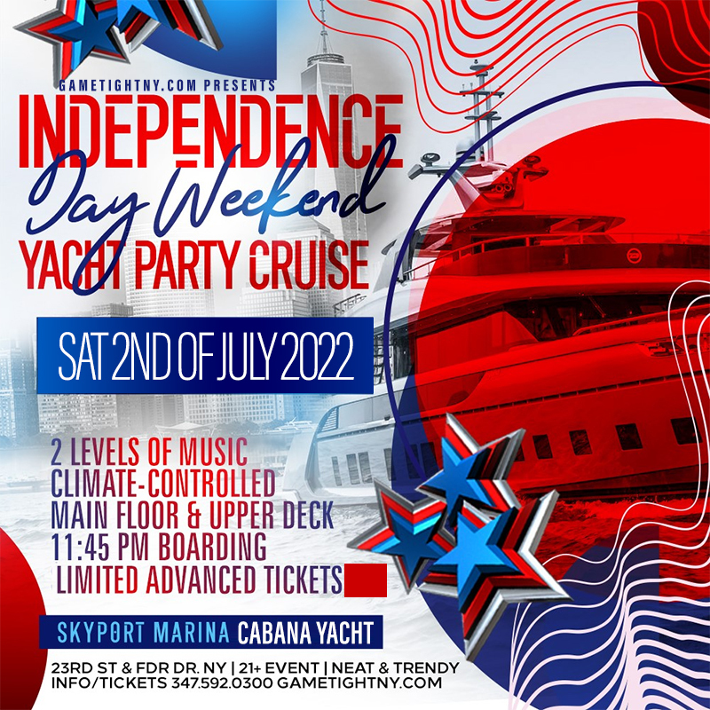 July 4th Weekend NYC Summer Midnight Cruise at Skyport Marina Cabana 2022, New York, United States