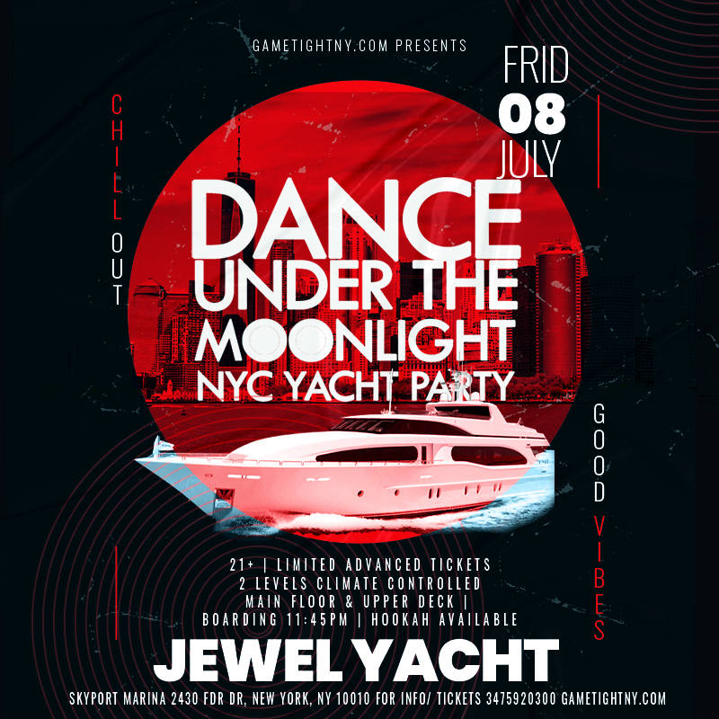 NYC Dance under the Moonlight Jewel Yacht Midnight Friday Party 2022, New York, United States