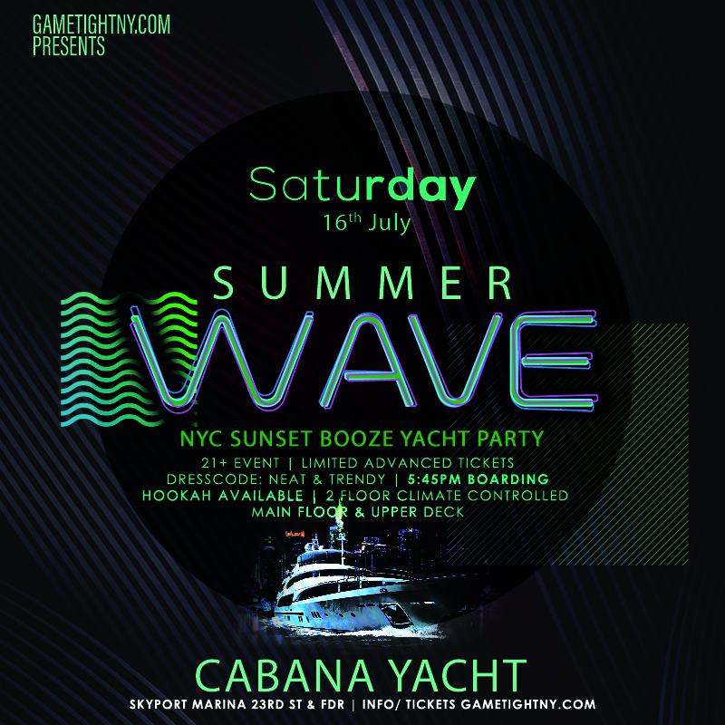 Summer Wave NYC Sunset Booze Cruise Cabana Yacht Party 2022, New York, United States