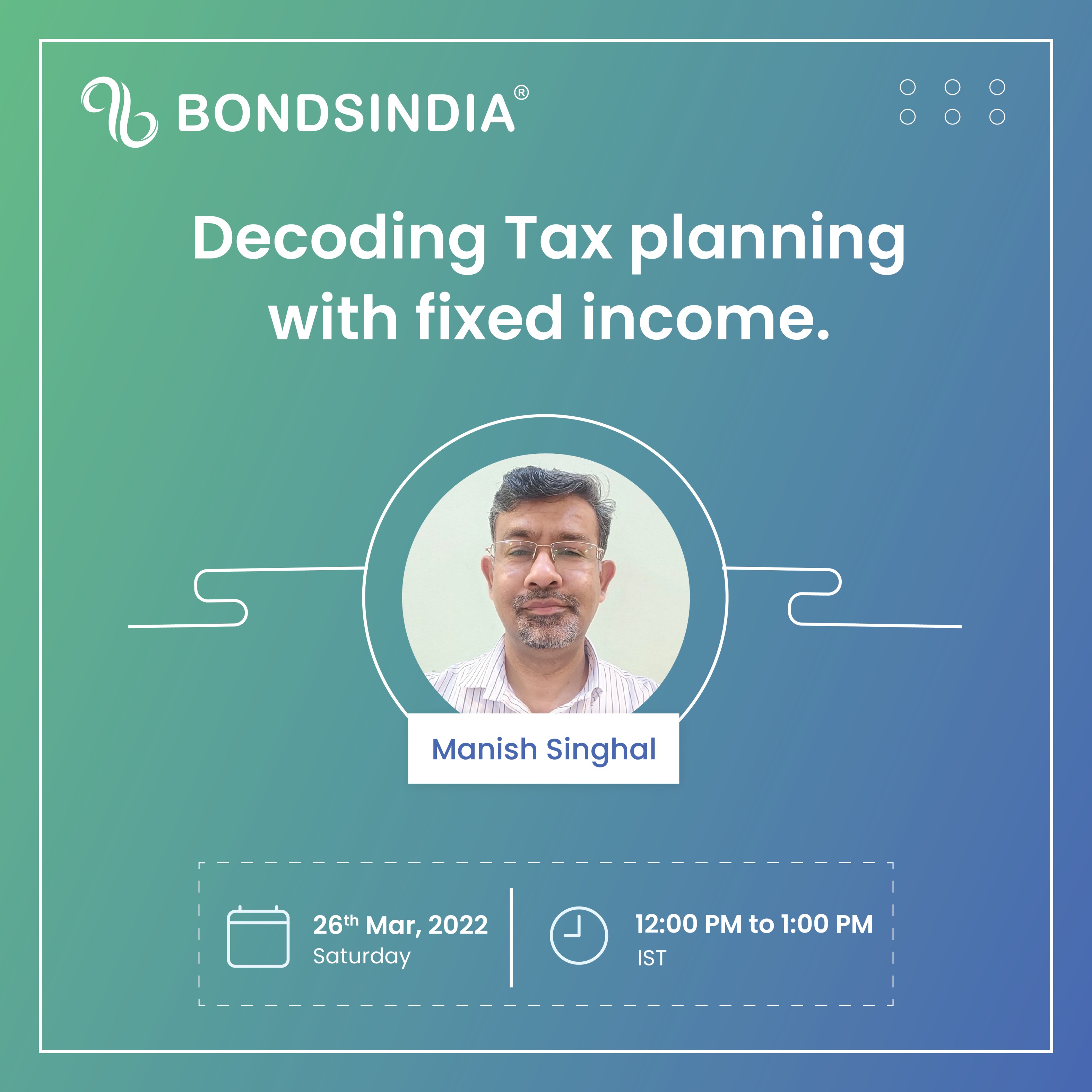 Decoding tax planning with the fixed income, Online Event