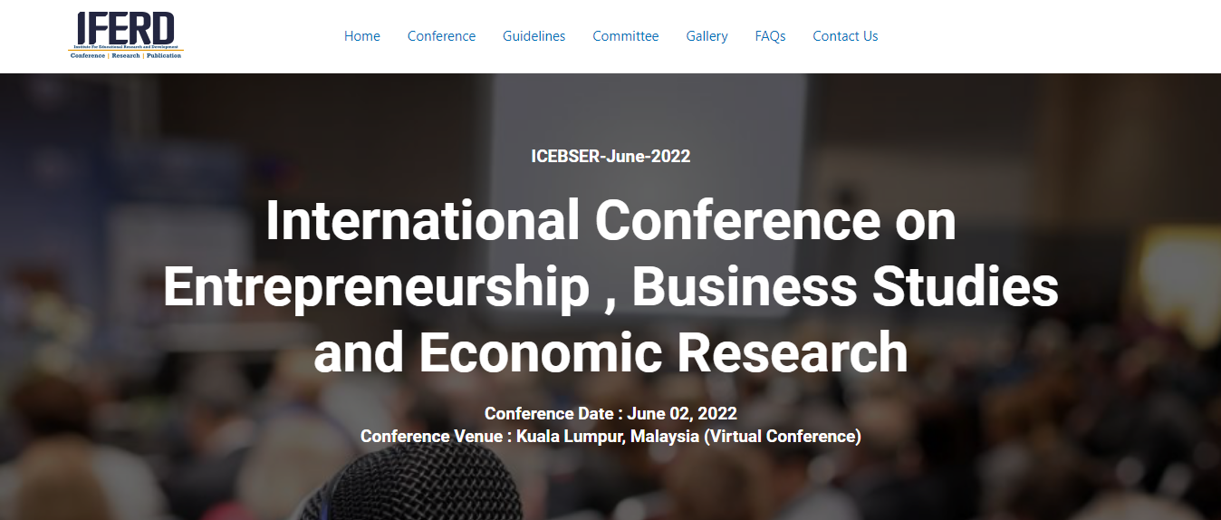 ICEBSER- International Conference on Entrepreneurship , Business Studies and Economic Research | Scopus & WoS Indexed, Online Event