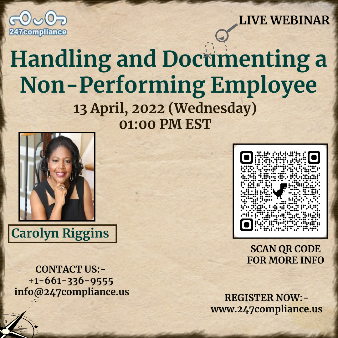 Handling and Documenting a Non-Performing Employee, Online Event