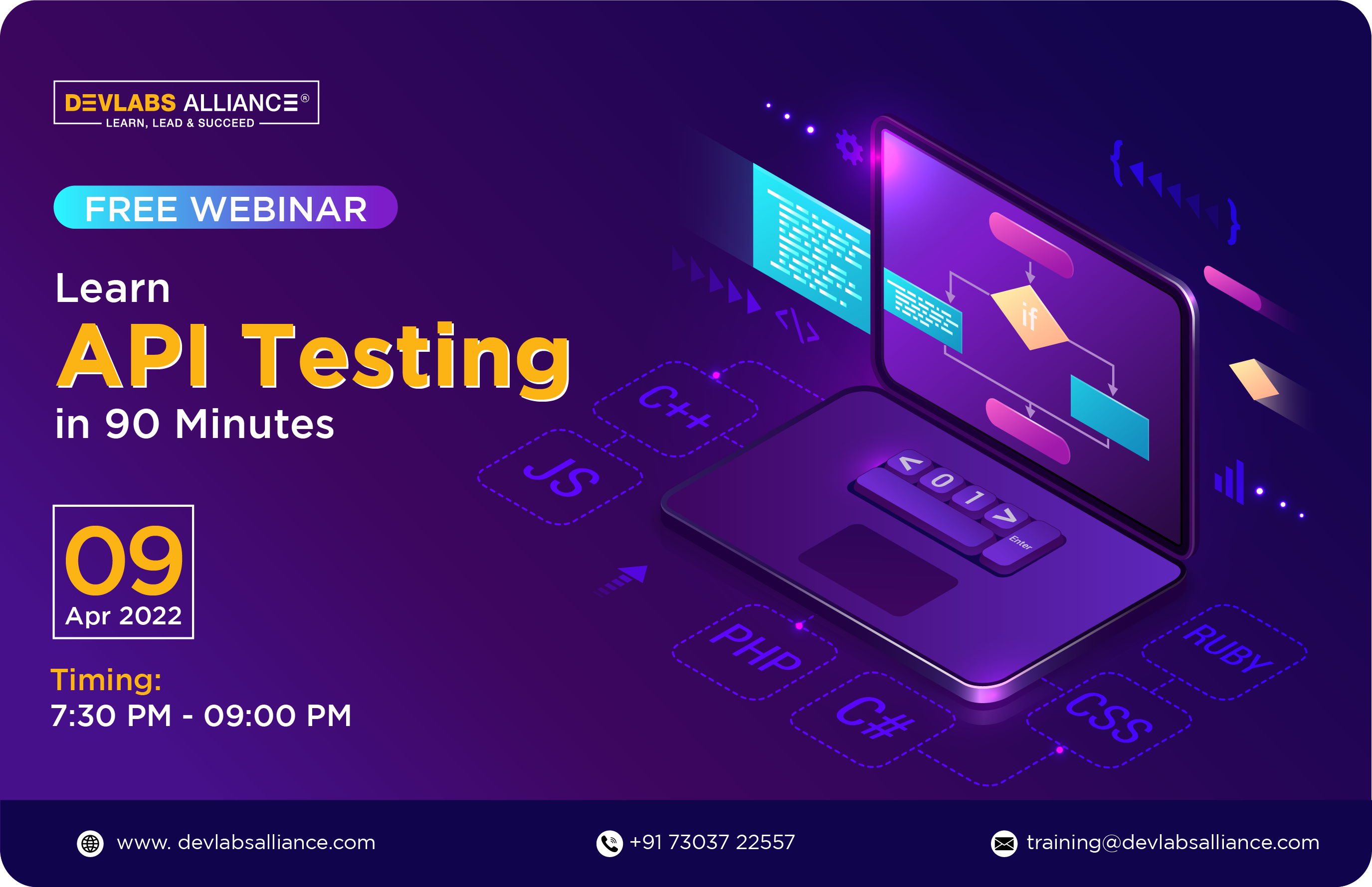 Webinar – Learn API Testing in 90 Minutes, Online Event