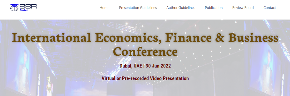 [IEFBC Virtual] International Economics, Finance & Business Conference, Online Event