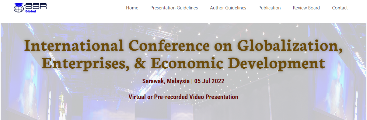 Globalization, Enterprises, & Economic Development 2022 International Conference (ICGEED), Online Event