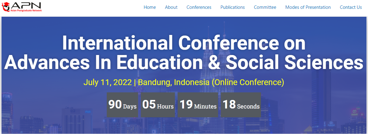 Bandung International Conference on Advances In Education & Social Sciences (ICAES) Scopus indexed, Online Event