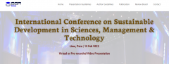 2022 The International Conference on Sustainable Development in Sciences, Management & Technology (ICSDSMT 2022)