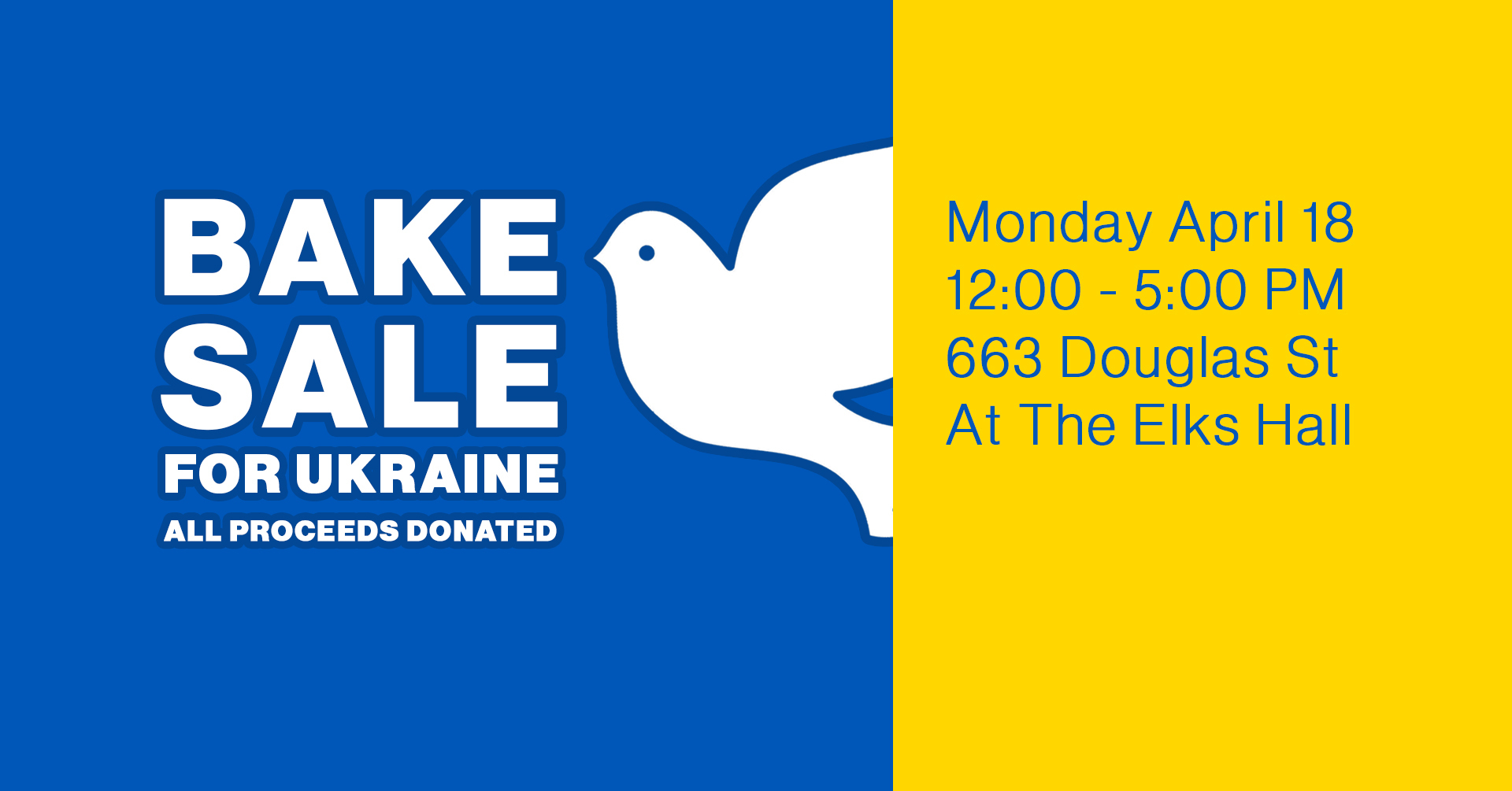 Charity Bake Sale For Ukraine, Prince George, British Columbia, Canada